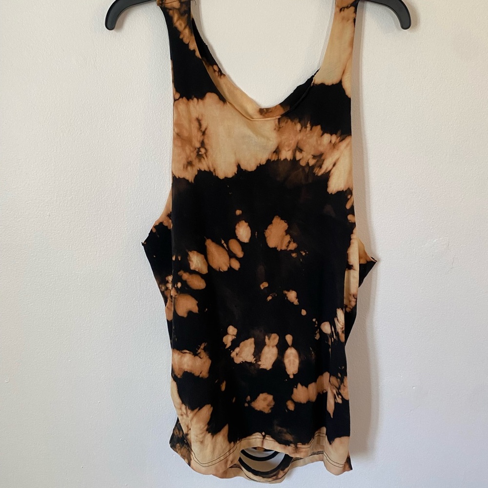 Tie-Dye Tank Top - Black and Tan
